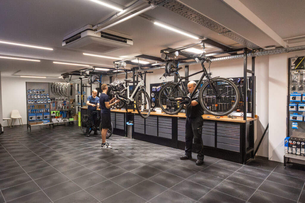 Werkplaats van fietsenwinkel